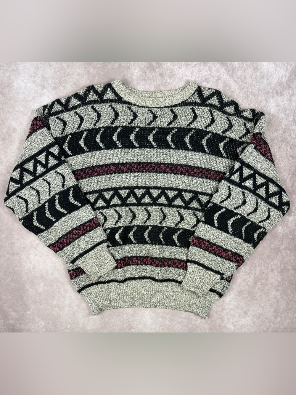 Vintage 90s Brittany Bay Geometric Cozy Sweater Mens Large Korea